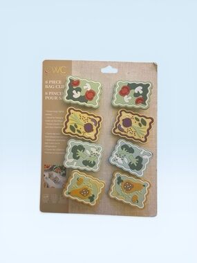 CWC 8-Piece Decorative Vegetable Bag Clips - Green & Yellow